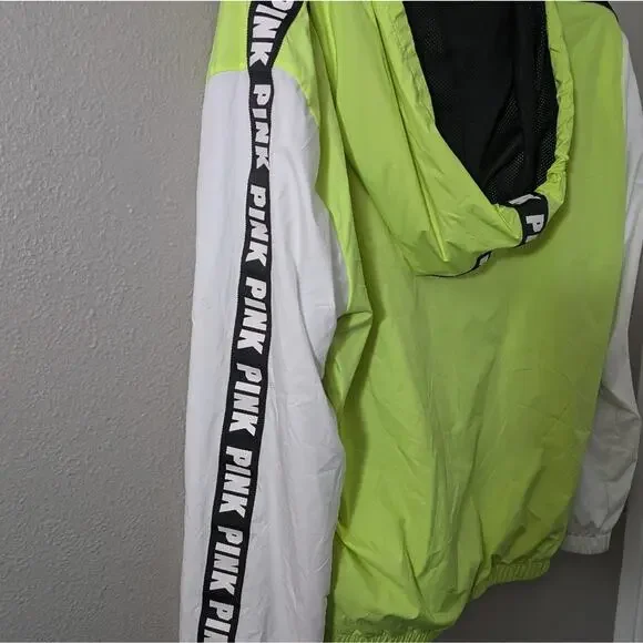 PINK Victoria's Secret Windbreaker Lime and Black Jacket - Picture 4 of 5
